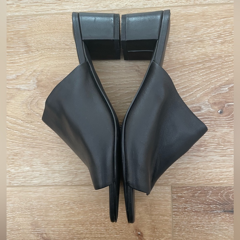 Grey City Black Mule Heels, size 8